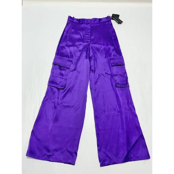 Versace Runway 2023 Wide Leg Cargo Trouser Pants Orchid Purple 40/ 4 NWT $1,875 - Picture 5 of 14